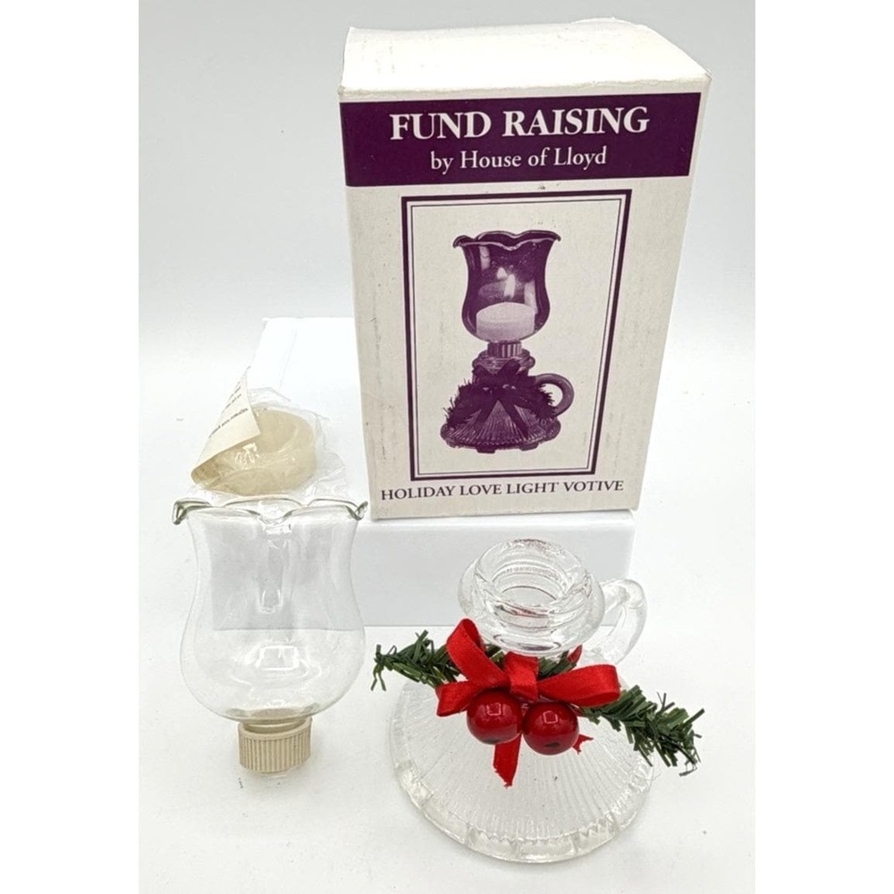 House of Lloyd Love Light Glass Votive Fund Raising New 541049 1970's
